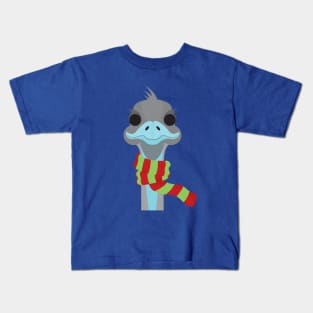 Emu in a Christmas scarf Kids T-Shirt